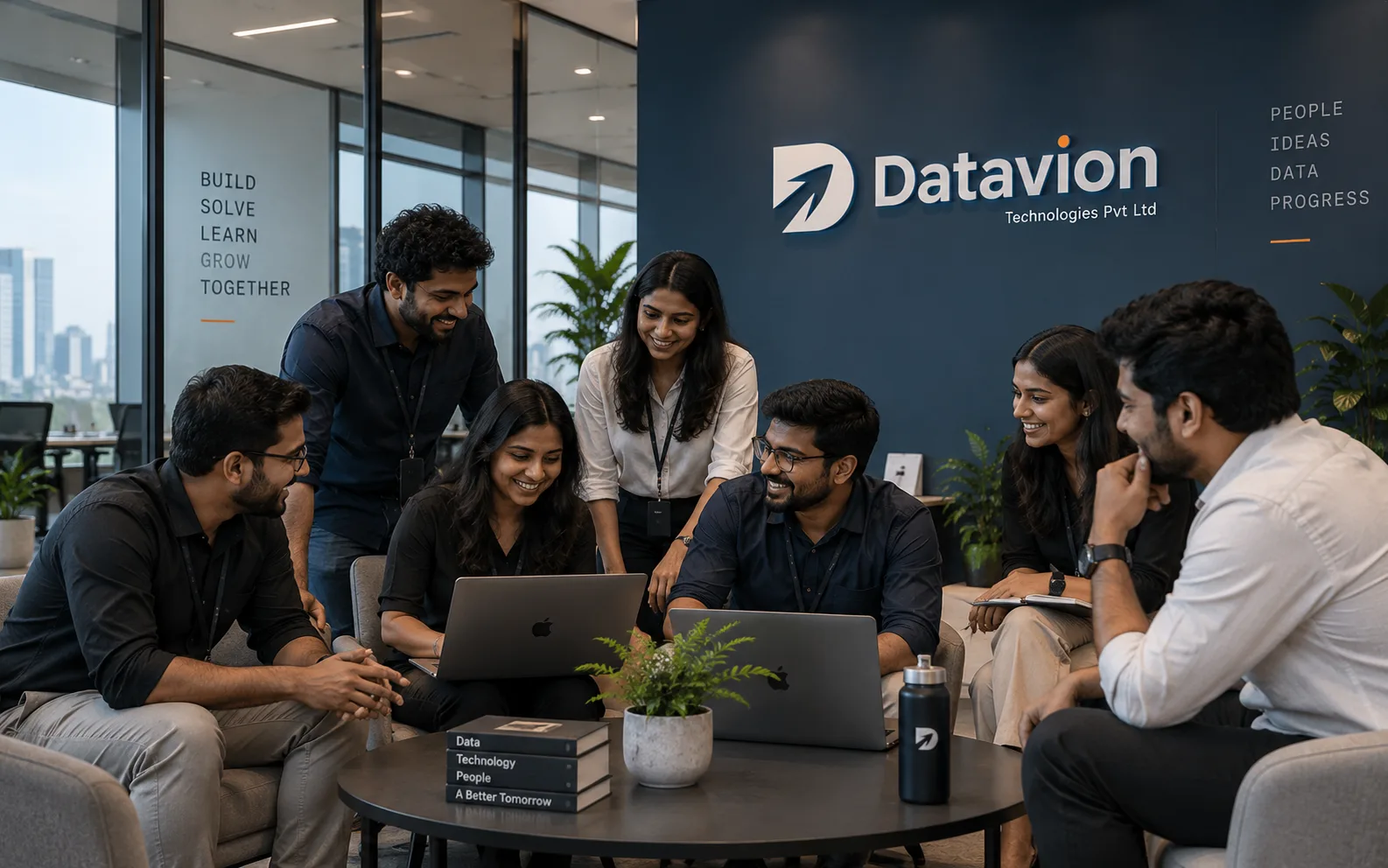 Datavion Technologies team collaborating in an office